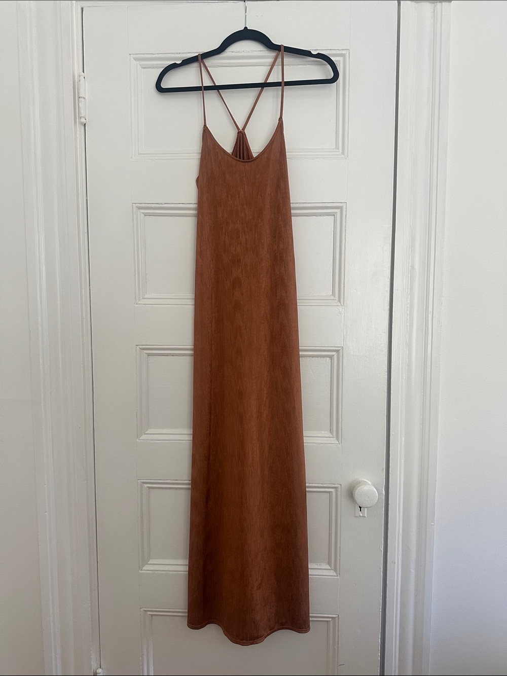 Slip Maxi Dress in Rust with Strappy Back